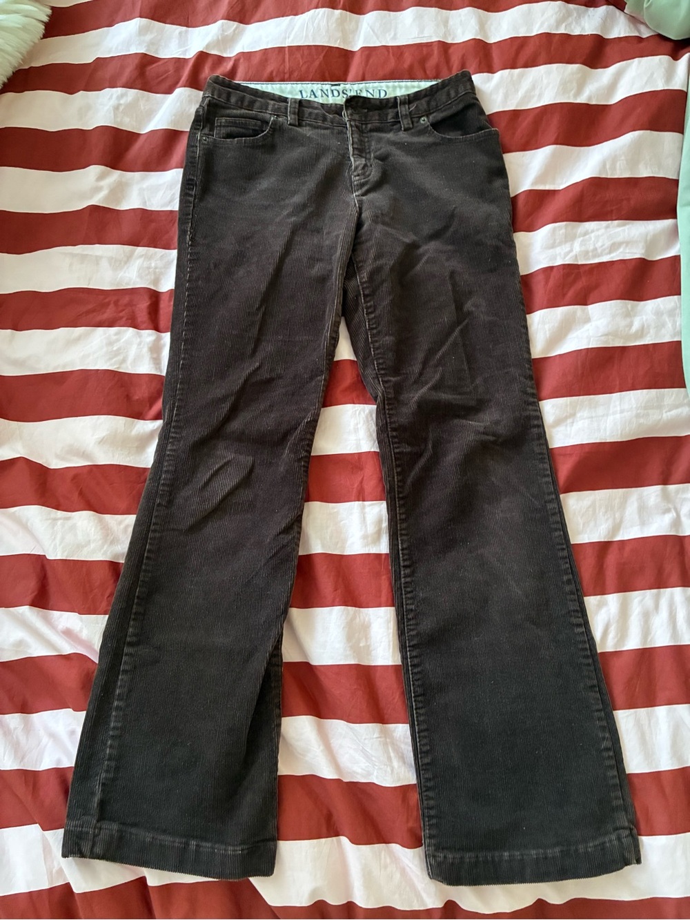 Lands' End Women's Dark Brown Corduroy Bootcut Pants